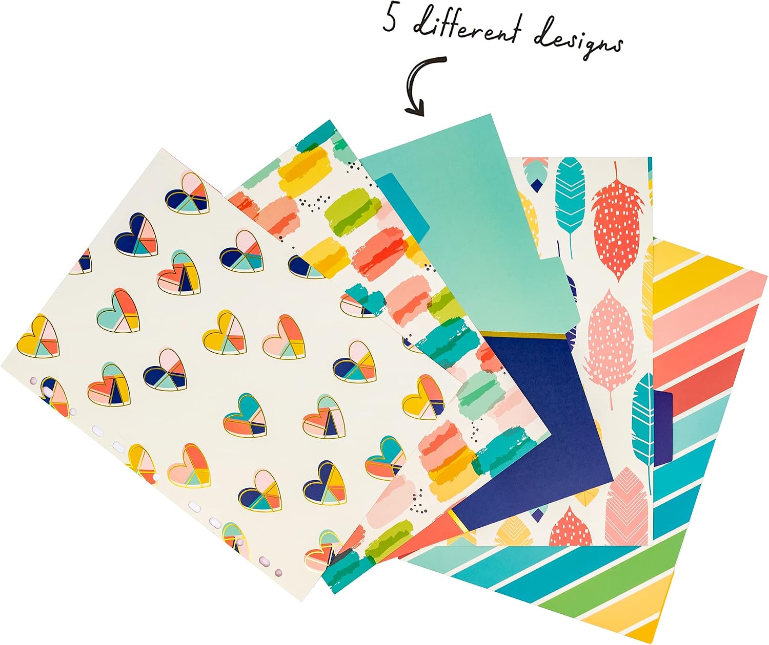 Pukka Pad, Fashion A4 5-Part Divider Set, 5 Reversible Subject Dividers with Fun Designs and Solid Colours on Reverse - Image 5