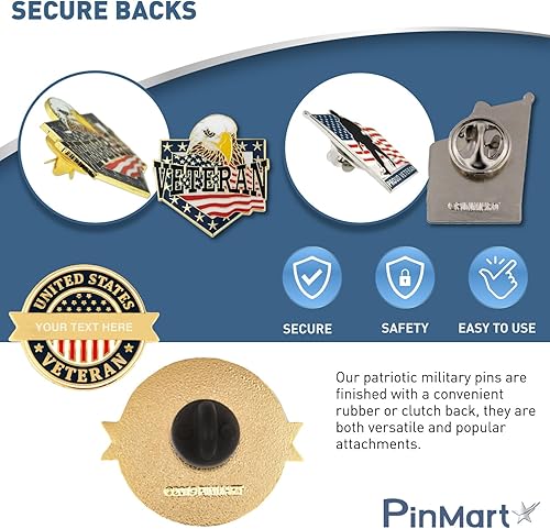 Miniatura 6 de PinMart Pin de veterano Pin patriótico americano de solapa o sombrero Orgulloso de ser retirado ejército, marina, fuerza aérea o cuerpo de marina