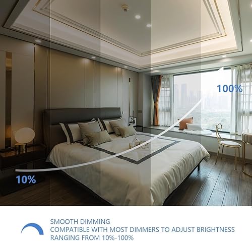 Miniatura 7 de Jolux Luz LED de 56 pulgadas de retrofit ajustable, kit de conversión de luz empotrada, ETL, 12 W  60 W, luz diurna de 5000 K, 800 lm, regulable,