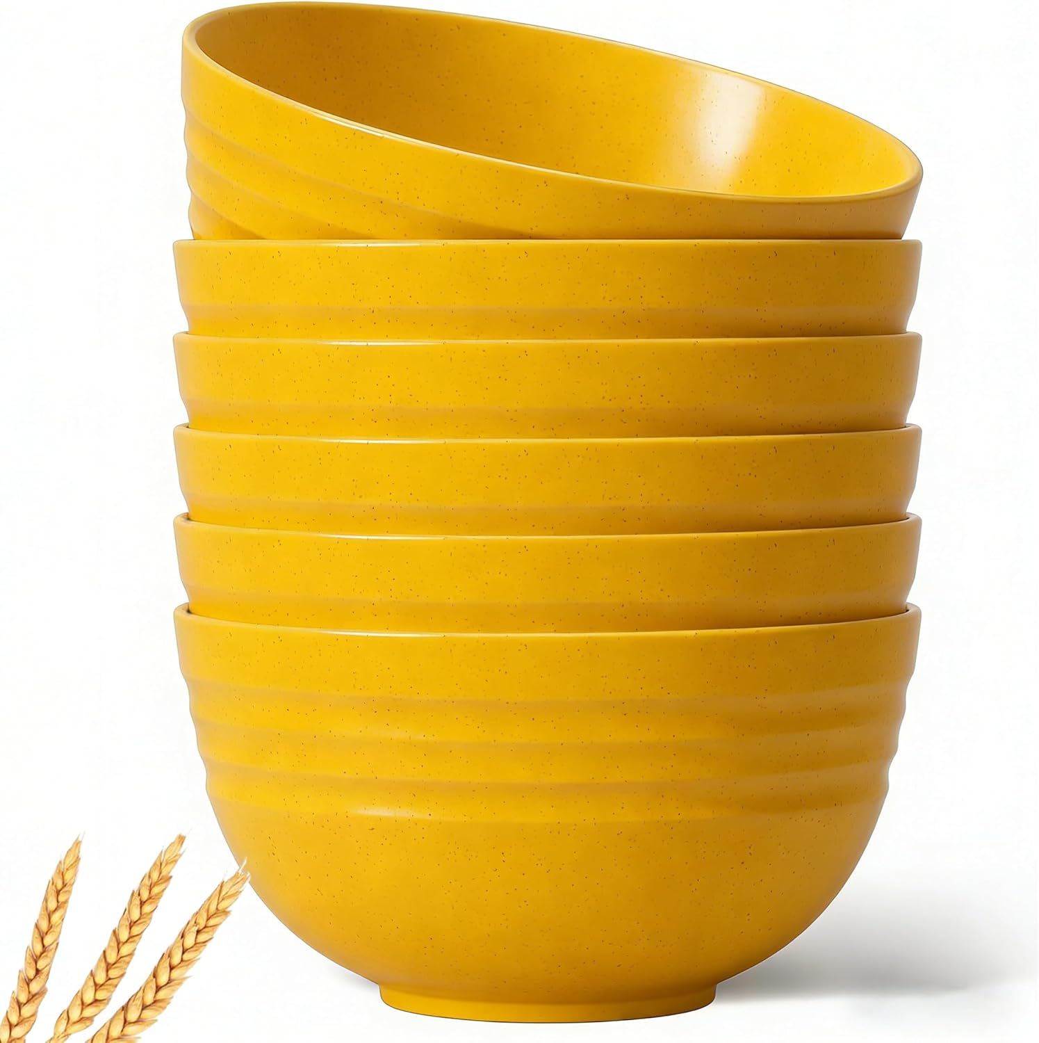 6 Pcs Unbreakable Wheat Straw Bowl Set Microwave Dishwasher Kitchen Dining