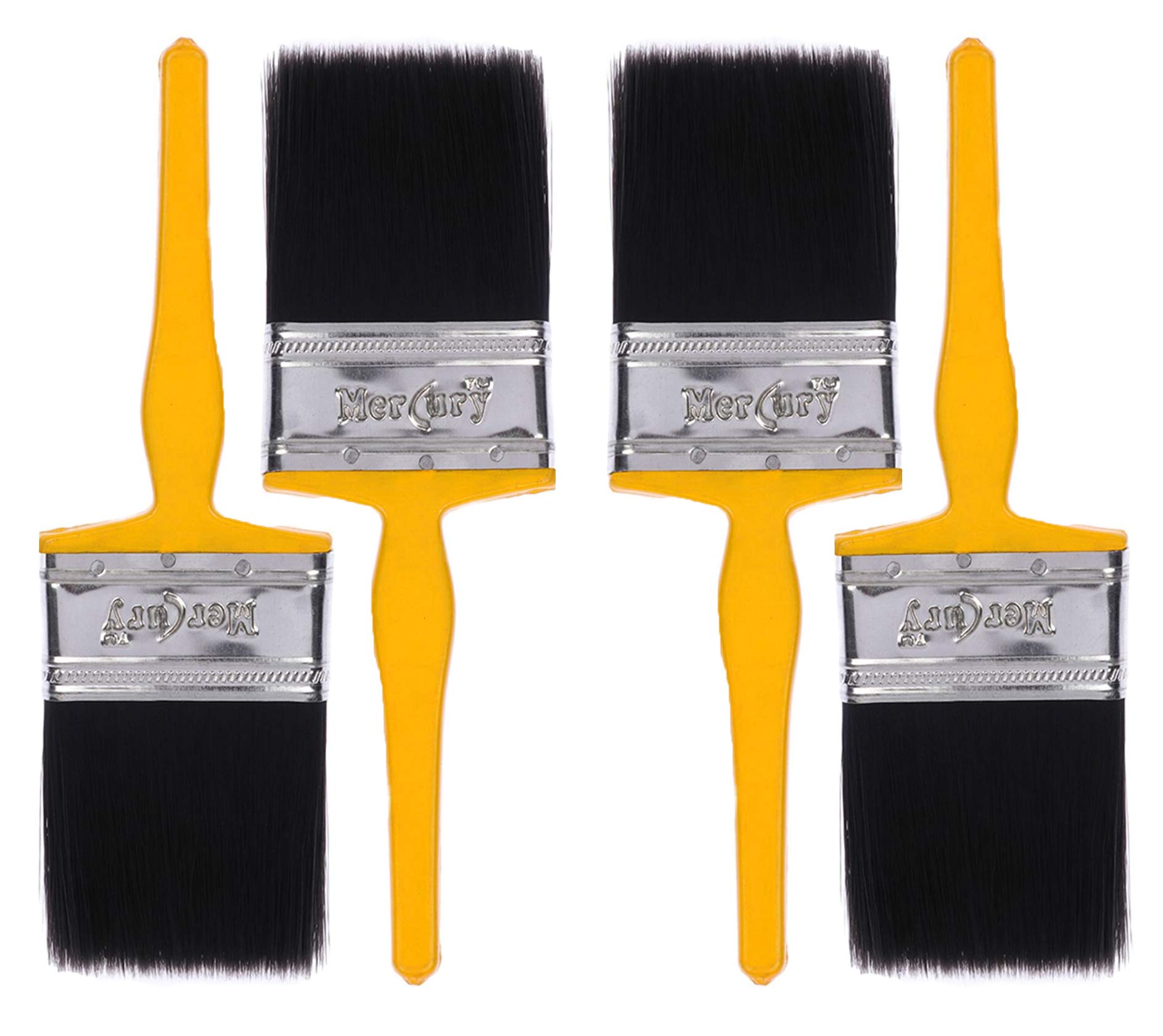 Mercury Brush® Double Thickness Triple Boiled 100% Pure Nylon/Polyester Blend Round Bristles Paint Brush for All Application, 75 mm Long Black Bristle (3 Inch - Set of 4) (B07SLCWVT7) Amazon Price History, Amazon Price Tracker