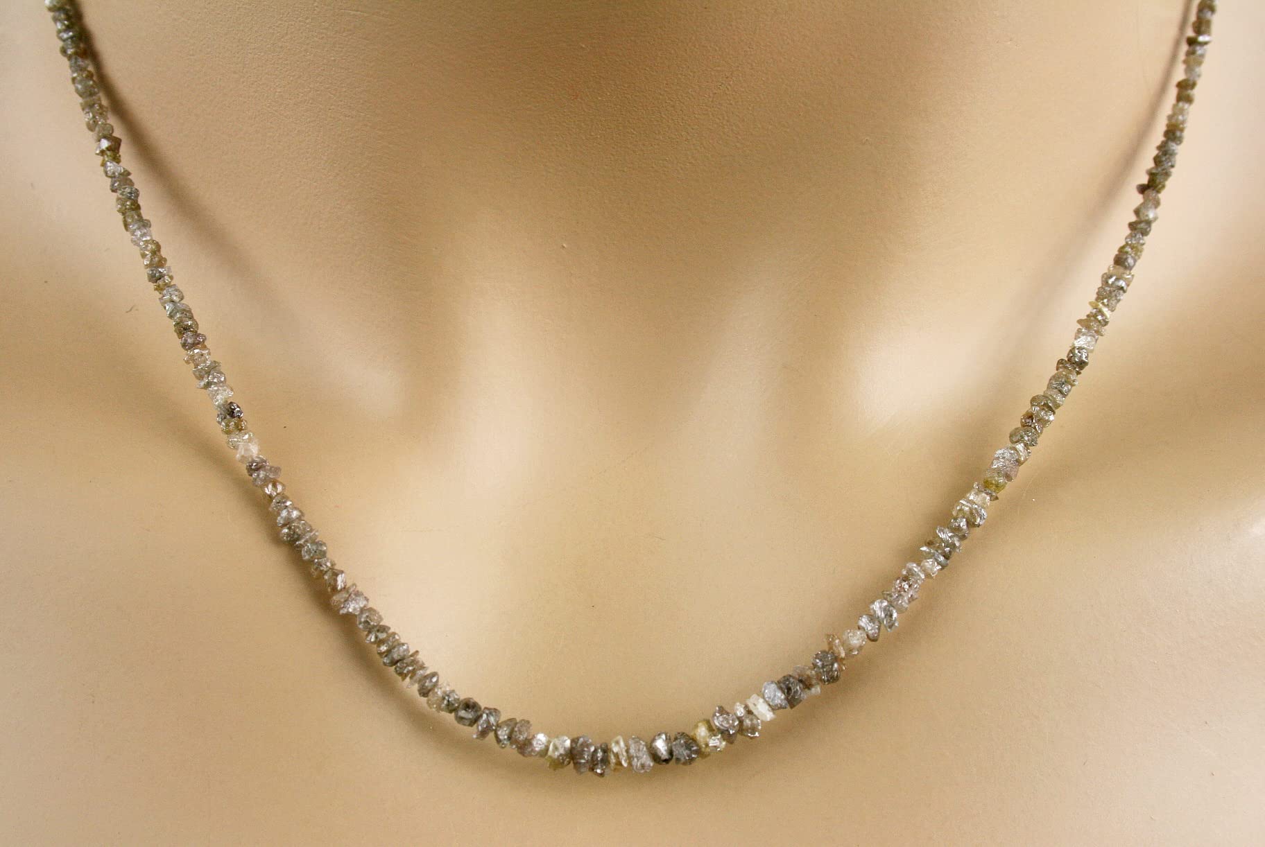Rohdiamant Kette – Collier in champagner, 24,50 ct.