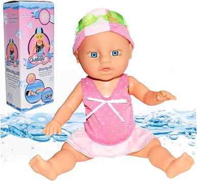 Swimming Baby Doll for Kids Swimming Baby Doll Water Waterproof Electric Water Swims Independently with Realistic Kicking Motion Fun for Pool.