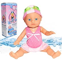 Swimming Baby Doll for Kids Swimming Baby Doll Water Waterproof Electric Water Swims Independently with Realistic Kicking Motion Fun for Pool.