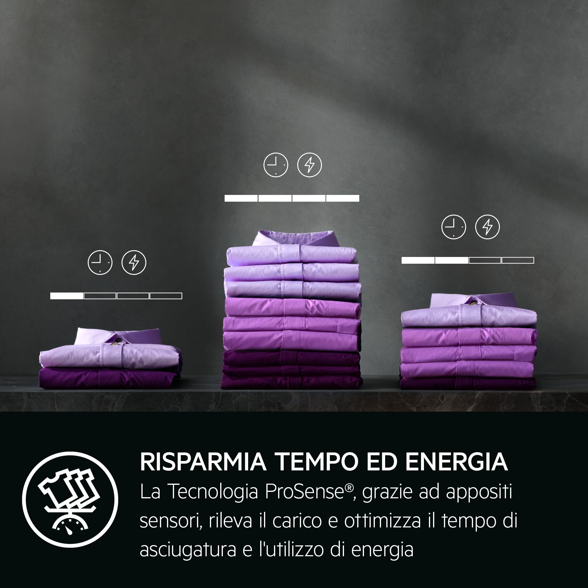 AEG Serie 8000 Asciugatrice a Pompa di Calore, 9 kg, TR8HDAM9B, Classe B, 12 Programmi, Tecnologia AbsoluteCare, PreciseDry con Sensori di Umidità,Tipologia filtro Easy Flow, 61 dB, 850x596x636 mm