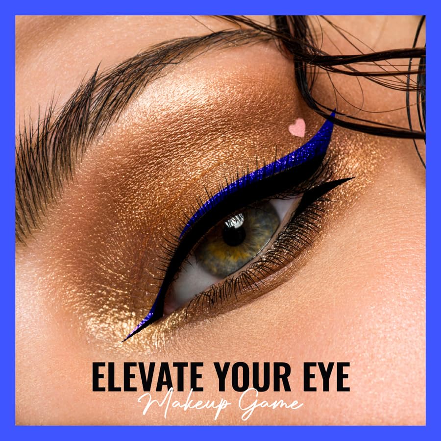 Image of Blue Heaven 24hr Stay Liquid Eyeliner Waterproof Smudge Proof | Quick Dry, Fine-Tip Brush for Precision | Long-Lasting Eye Liner for Women | Electric Blue | 3ml