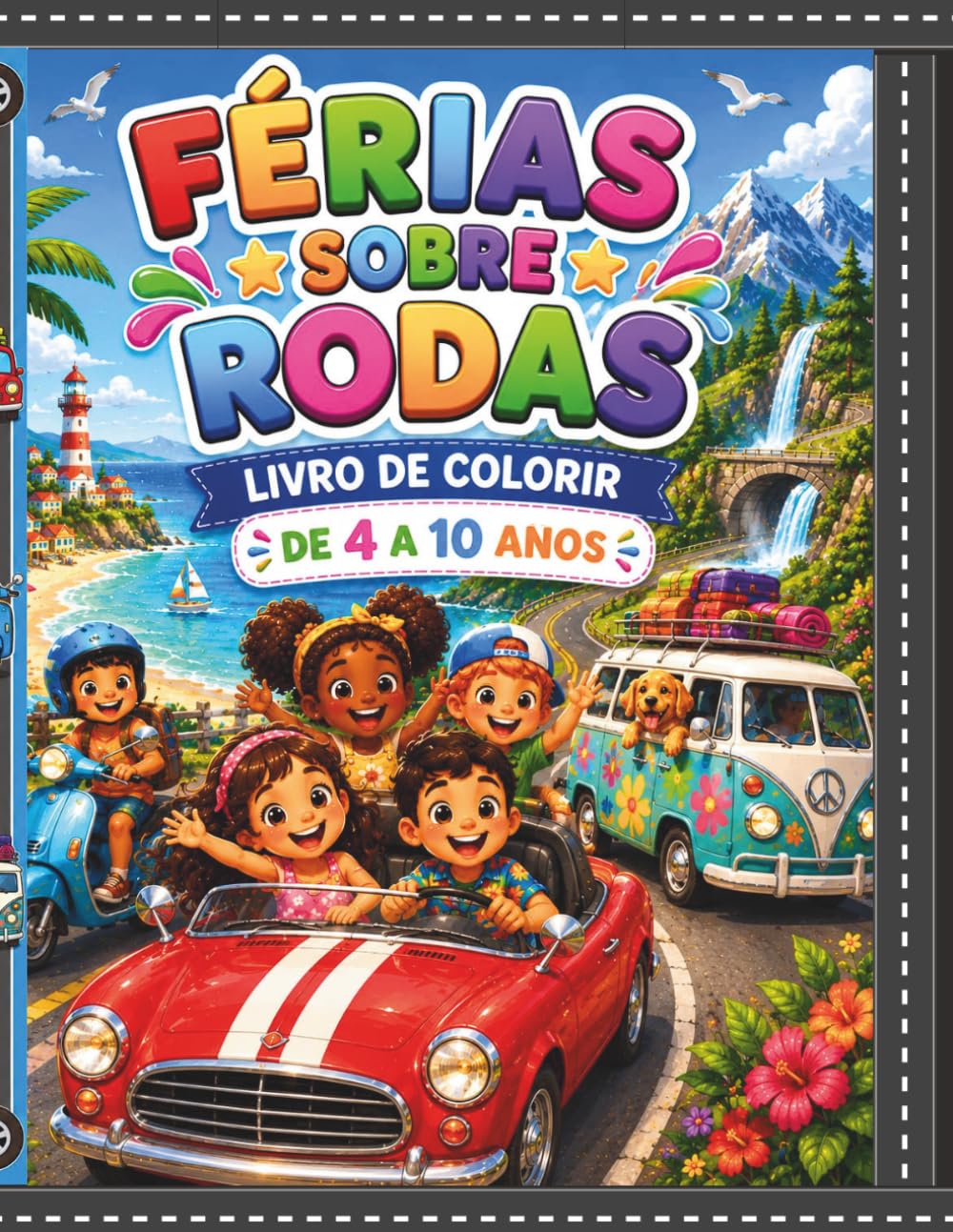 Férias sobre Rodas: livro de colorir