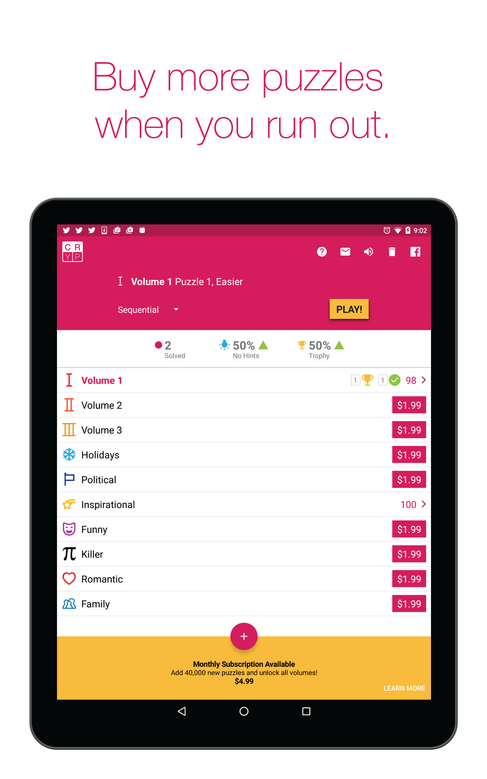 Cryptograms - Quality Cryptoquote Puzzles - App on Amazon Appstore