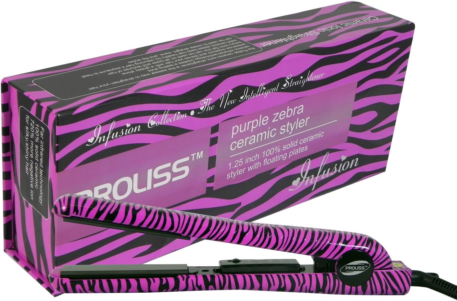 Infusion Limited Edition Hair Straightening Irons, Purple Zebra, 1 Pound