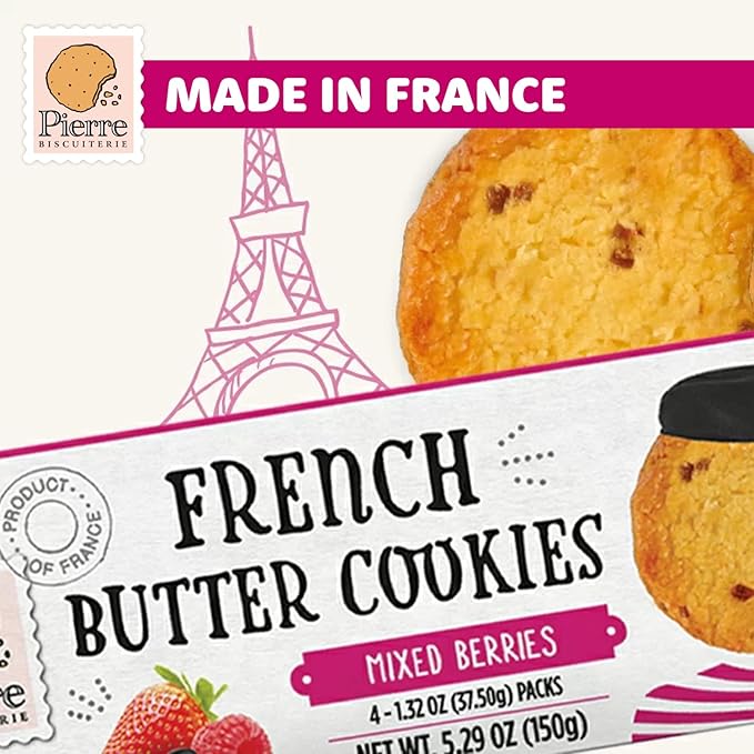 Pierre Biscuiterie Galletas de Mantequilla con Frutos Rojos 5.29 oz miniatura 2