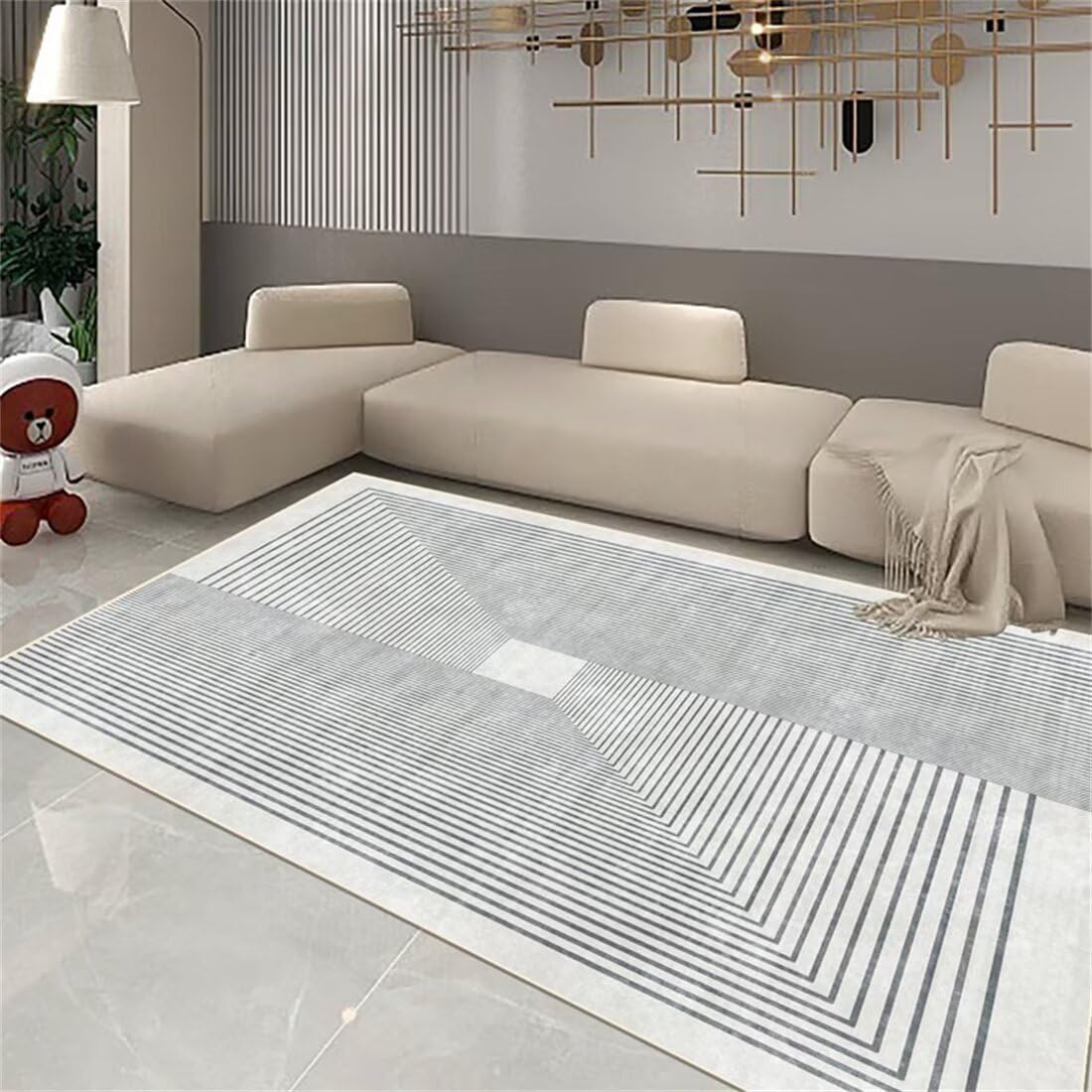 Tapis enfant gris grand teint et facile d'entretien pour chambre