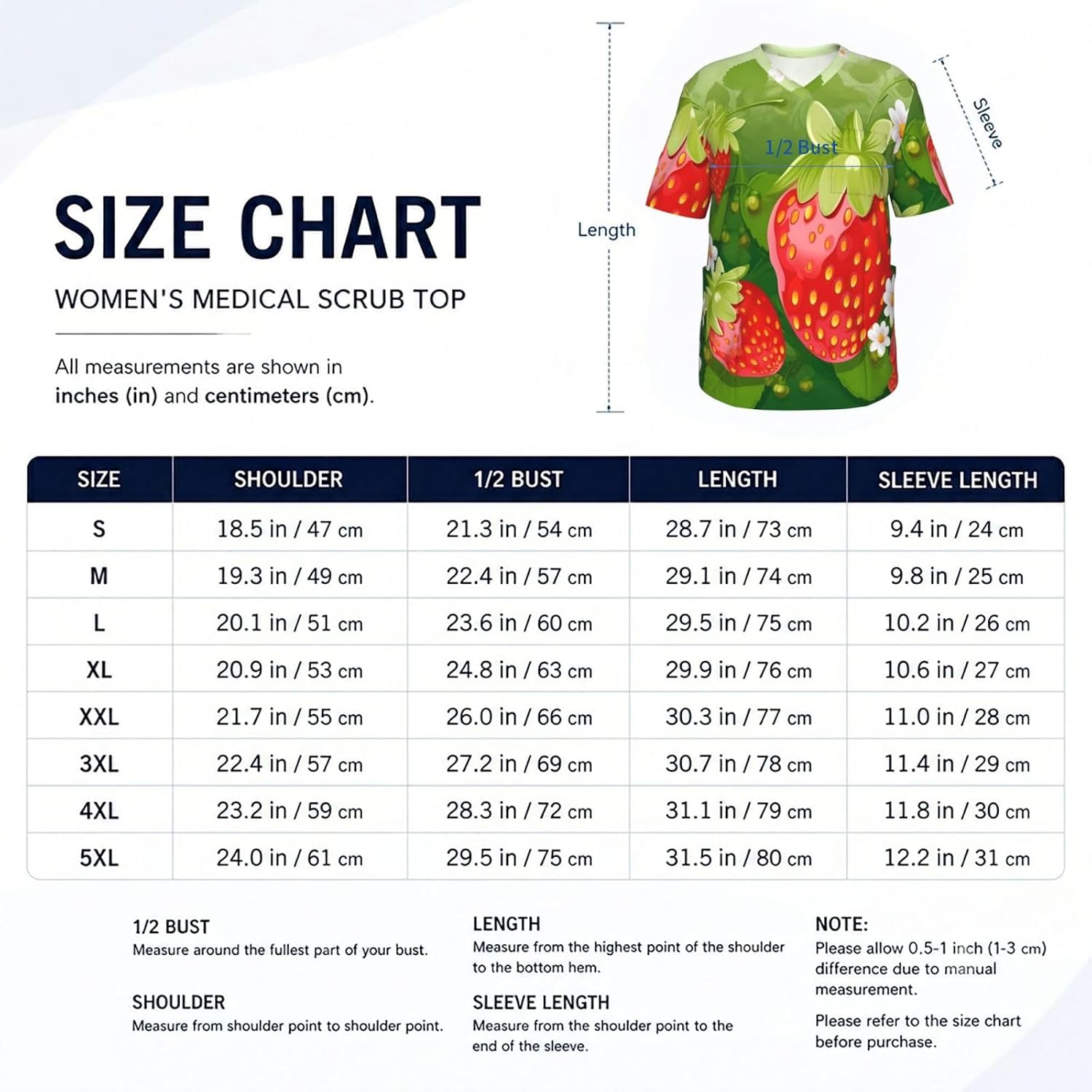 Professional Scrub Tops for Men, Classic V-Neck Workwear with 3 Pockets