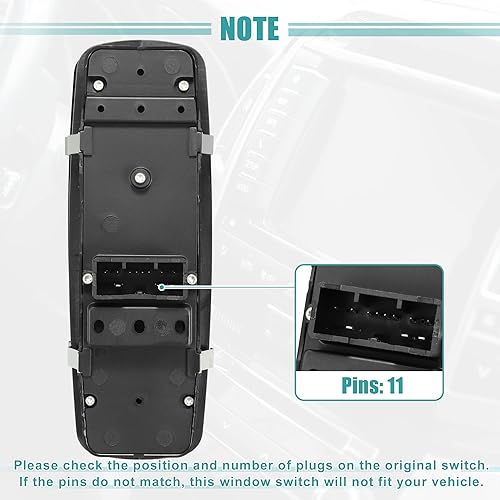 Miniatura 5 de ACROPIX Interruptor de elevalunas eléctrico principal del lado del conductor delantero izquierdo para Dodge Charger, paquete de 1, color negro