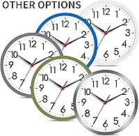 Vista 2 de AKCISOT Reloj de pared, moderno reloj de pared pequeño, funciona con pilas, de 8 pulgadas, silencioso, analógico, clásico, para oficina, hogar