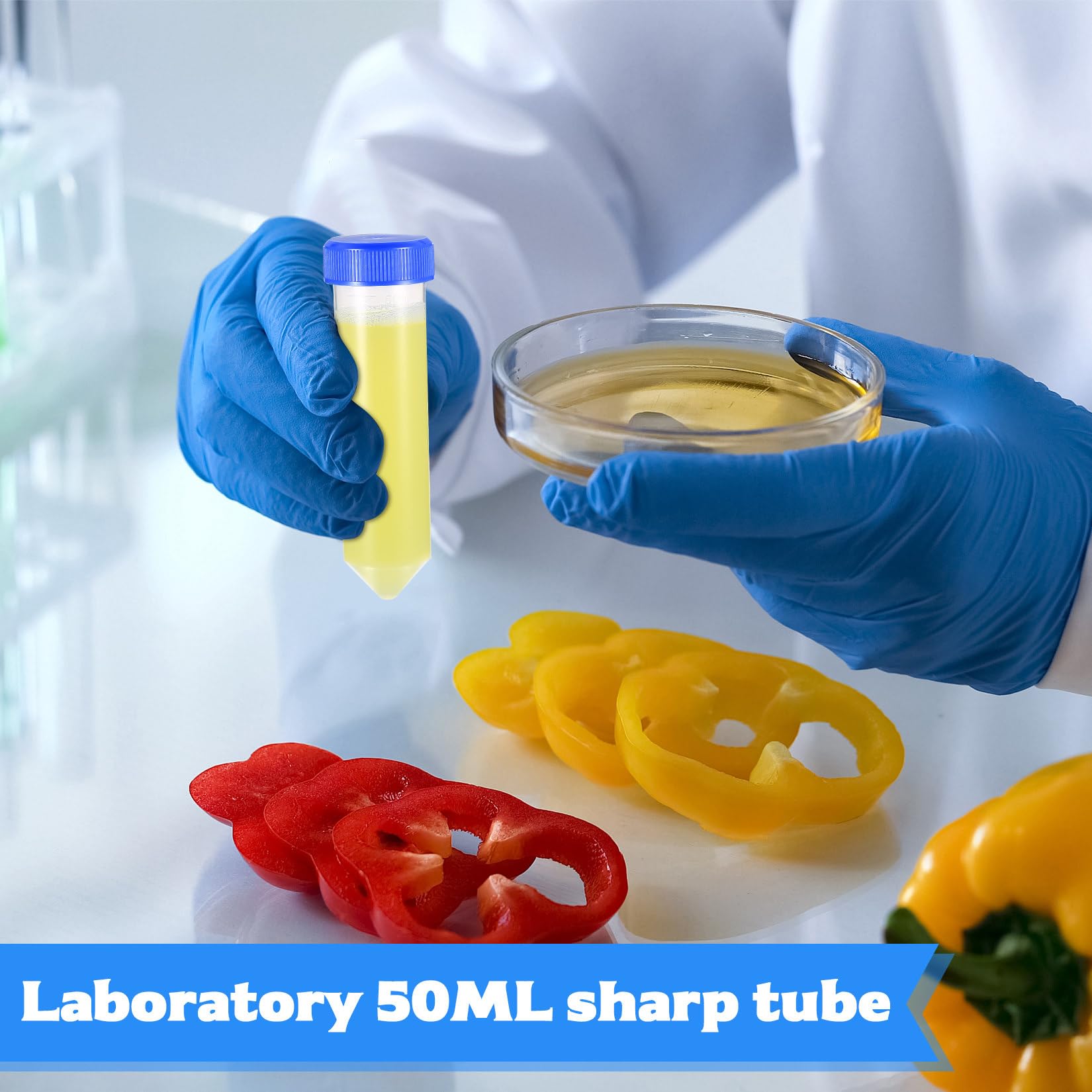 50 Stuks Zelfstaande 50 Ml Centrifugebuizen – Steriele Reageerbuizen Met Schroefdop – Ideaal Voor Lab En Opslag