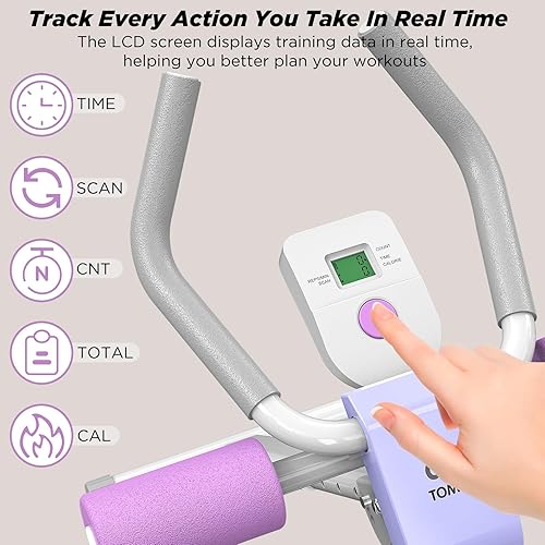 Miniatura 6 de Máquina de abdominales, equipo de entrenamiento abdominal ajustable, máquina de abdominales y sentadillas para entrenamiento de estómago, entrenador