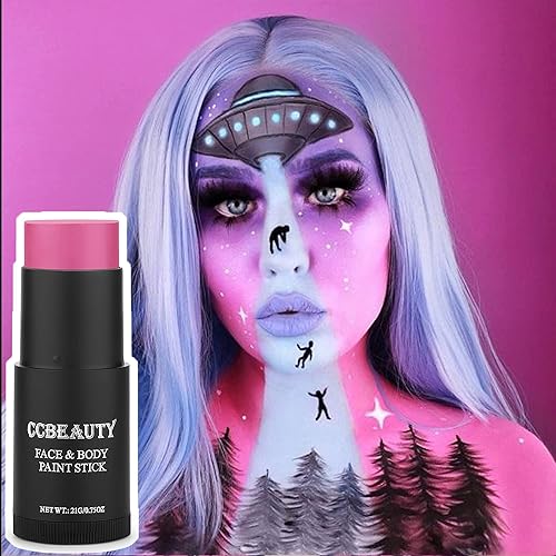 Vista 31 de CCbeauty Barra de pintura facial amarilla, kit de pintura facial, base de maquillaje SFX de cobertura completa, pintura corporal profesional