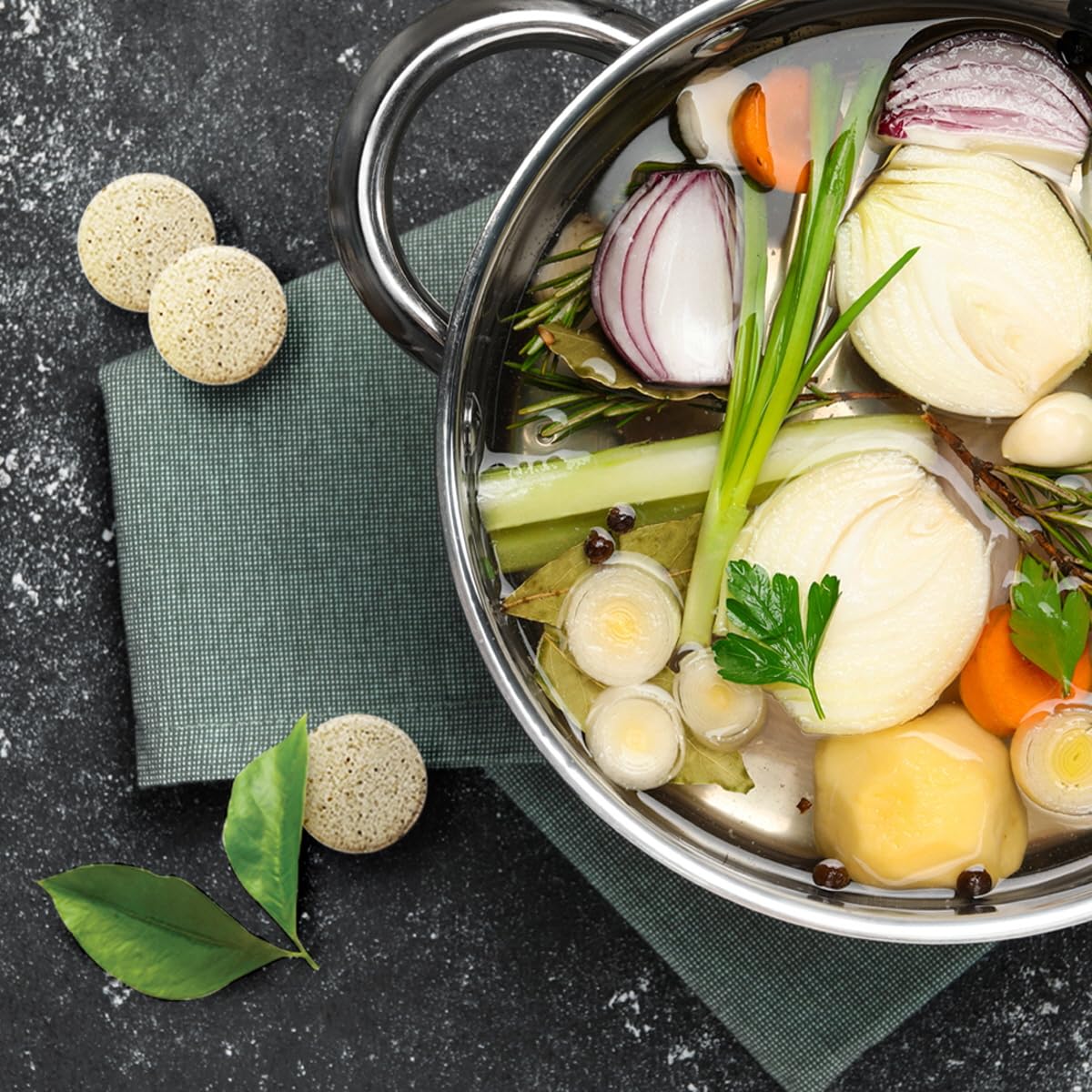 [Dear Recipe] Korean Broth Coins, Large Format, Effortless Cooking, Rich Flavor Enhancer for Soup, Stew, Noodle Made with Natural Ingredients, MSG Free, Convenient, 0.10 oz x 60 tablets (Veggie)