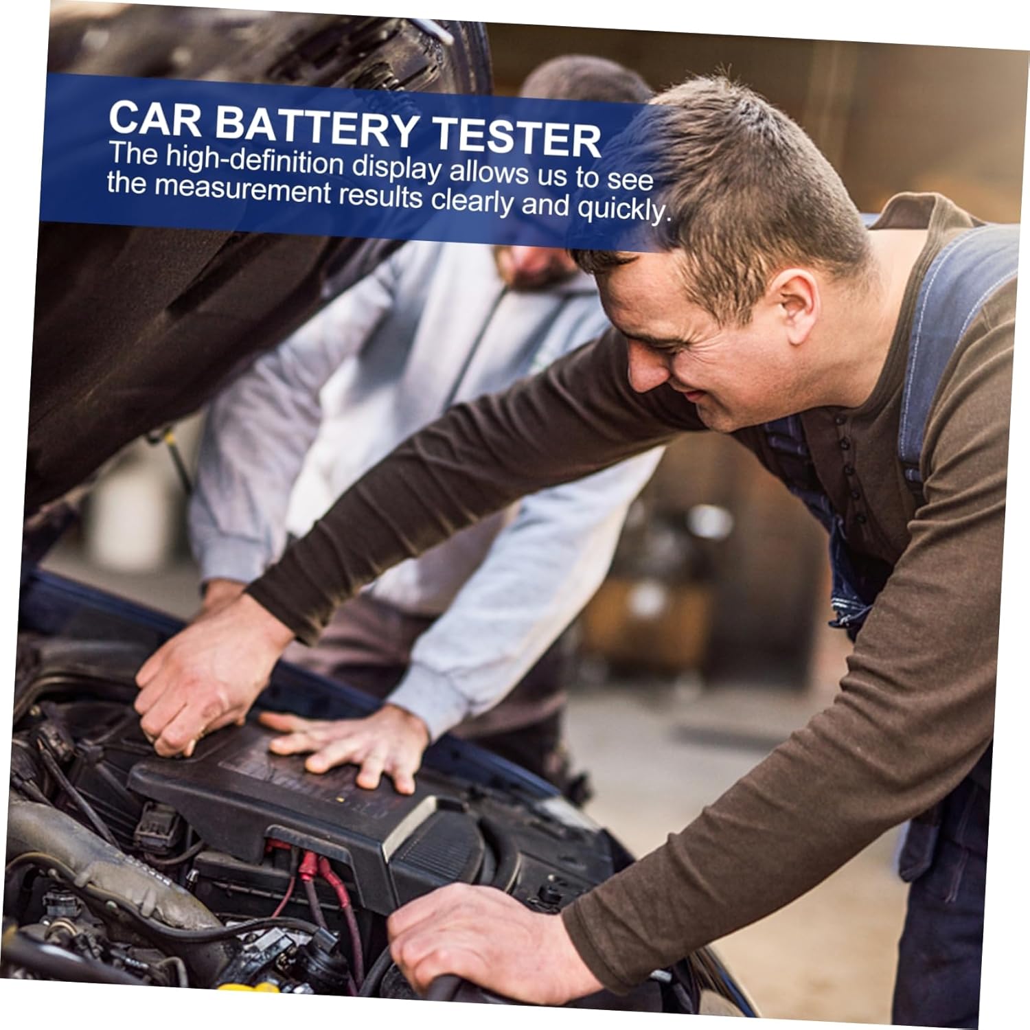 Ciieeo 12V Car Battery Tester Compact Automotive Battery Analyzer with Selectable Languages for Auto Supplies and Testing Tools Garages and Factories