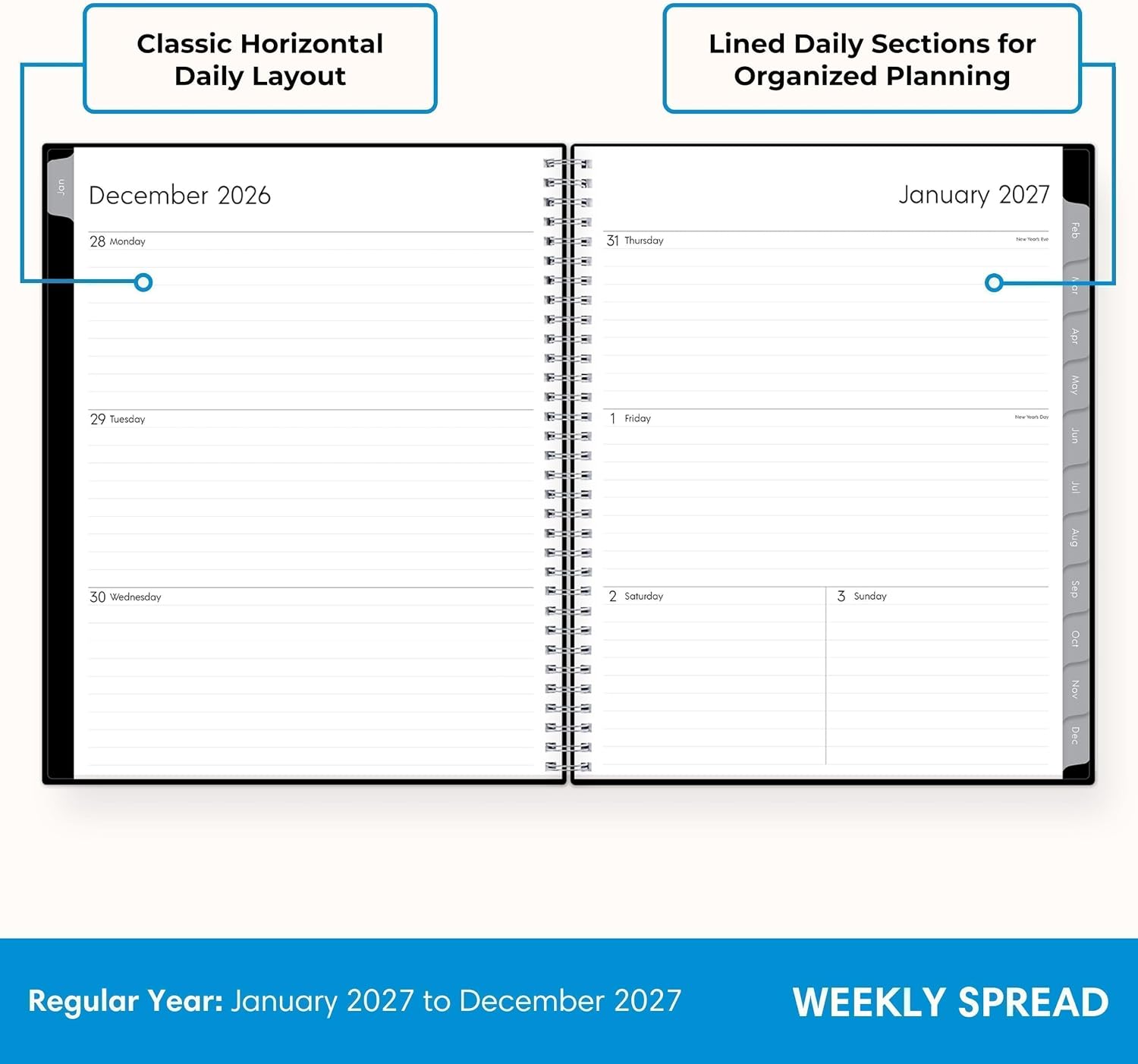 Blue Sky 2027 Weekly & Monthly Planner Calendar, 8.5"x11", Enterprise