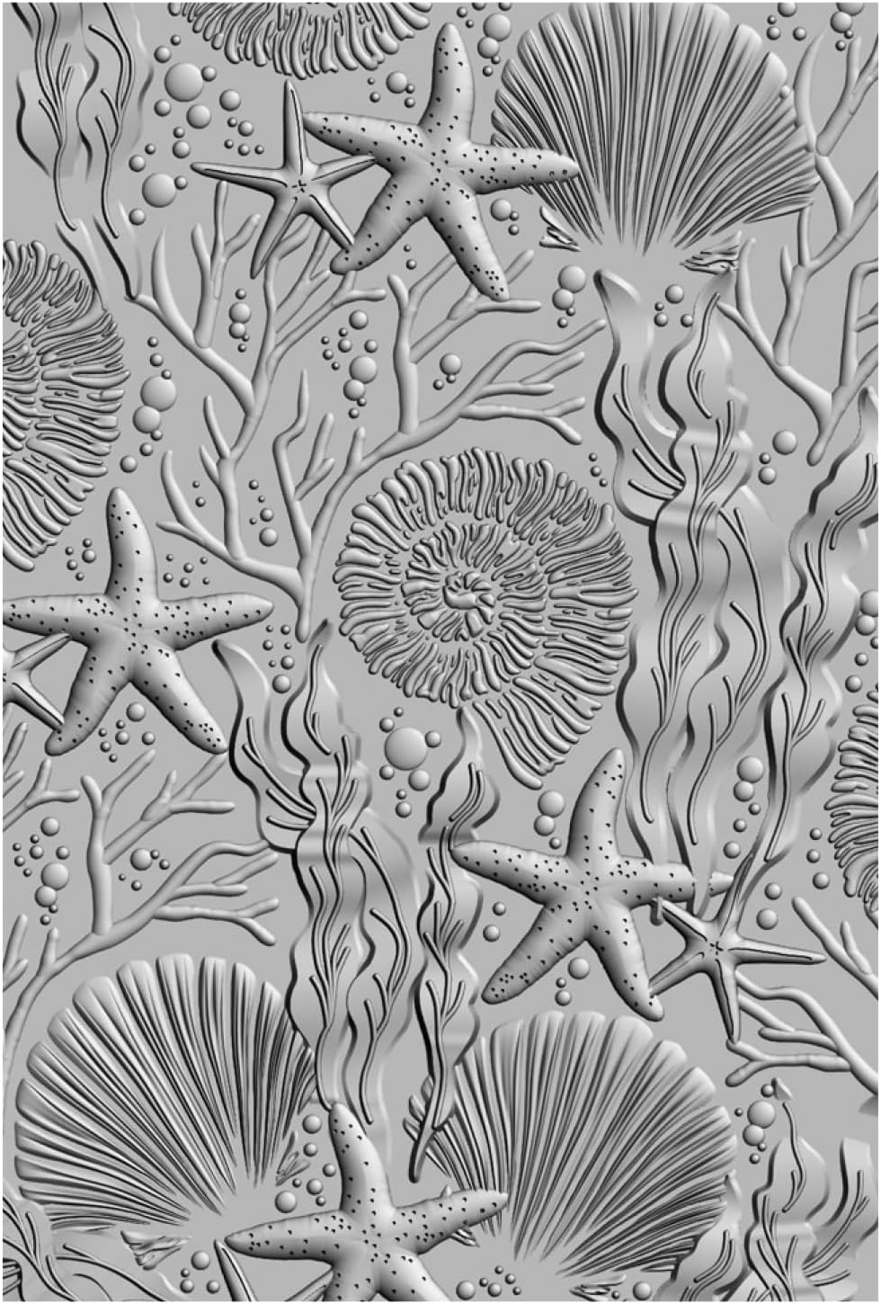 Sizzix 3-D Textured Impressions Embossing Folder Under The Sea by Kath Breen, One Size, Multicolor