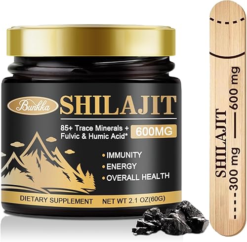 Miniatura 1 de Shilajit Pure Himalayan Organic Shilajit Resin - 600mg High Purity Supplement with 85+ Trace Minerals & Fulvic Acid for Energy & Immune Support, 60