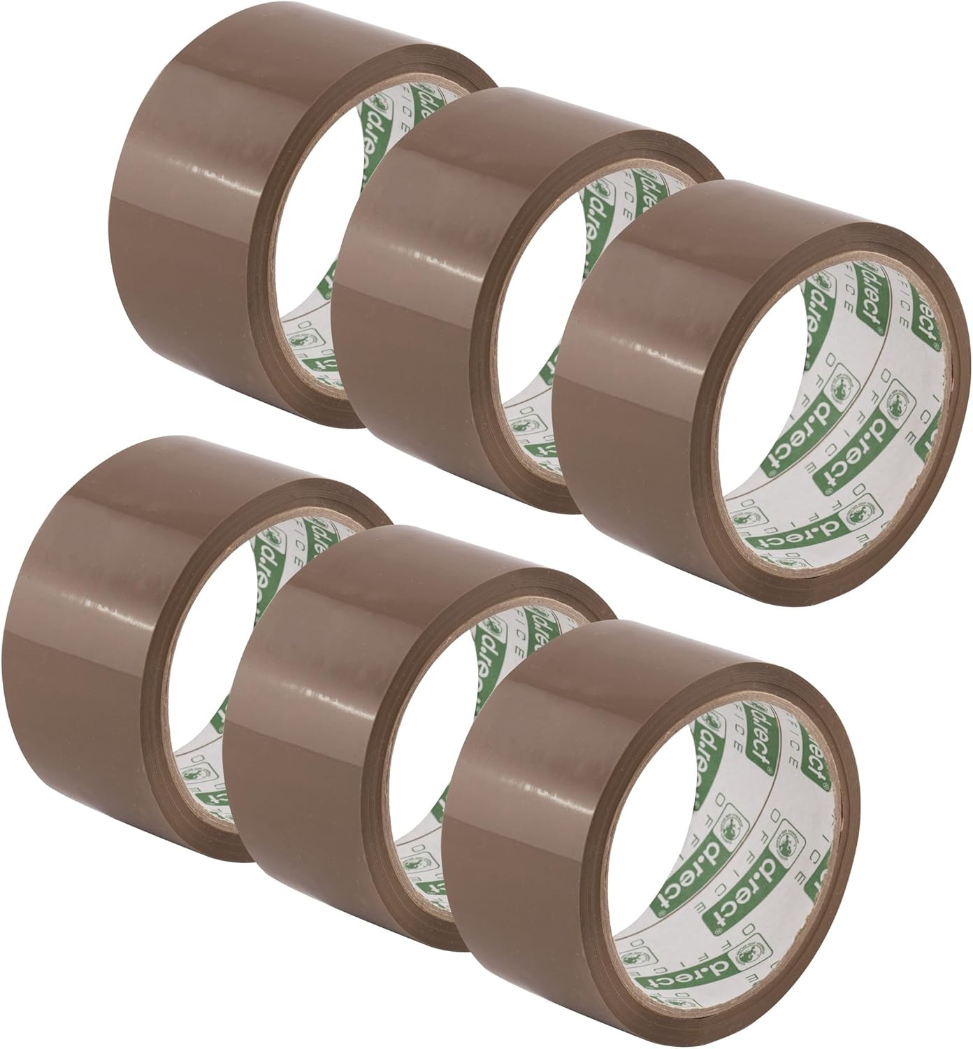 D.RECT Brown Packing Tape 6 Rolls - 50m x 48mm - Strong Parcel Tape for Parcels and Boxes, Moving House