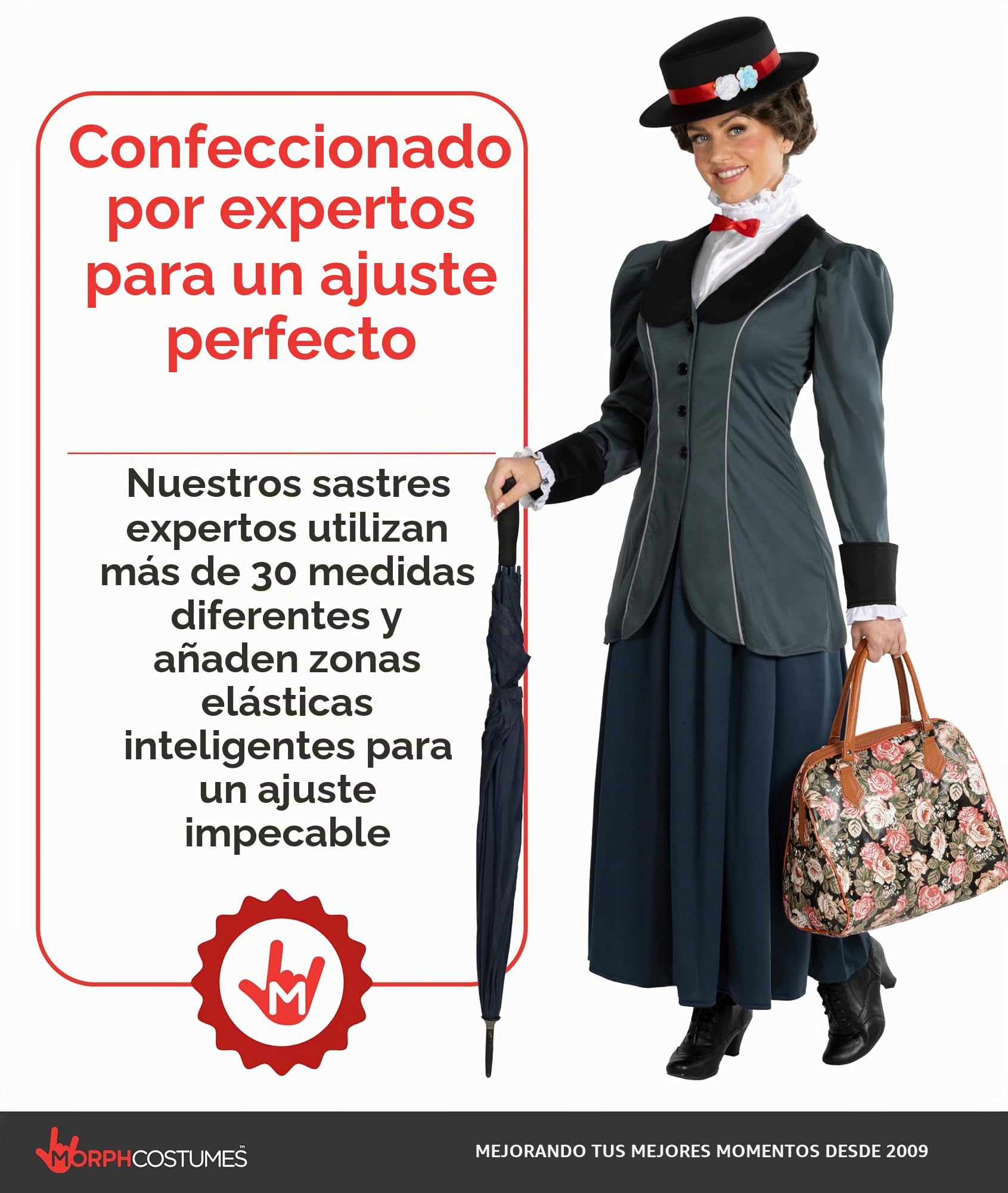 Morph Disfraz Niñera Victoriana Mujer, Disfraz La Niñera Magica Mujer, Disfraz Victoriano Mujer, Disfraz De Epoca Victoriana, Disfraz Mujer Carnaval