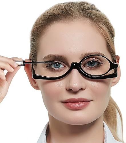 MARE AZZURO Gafas de lectura de maquillaje de ojos para mujer, plegables, para lectores cosméticos 1.0, 1.25, 1.5, 1.75, 2.0, 2.25, 2.5, 2.75, 3.0,
