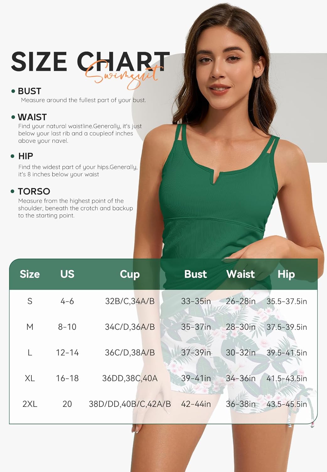 Zando Tankini Swimsuits for Women Tummy Control Bathing Suits Two Piece Swim Suits with Shorts Womens Tankini Top - Image 6