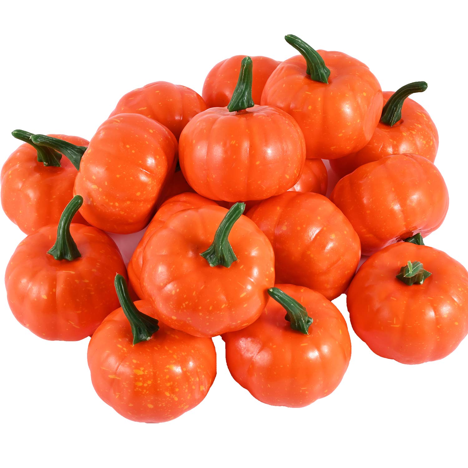 Berolle Artificial Pumpkins Realistic Fall Harvest Mini Foam Simulation Pumpkins Harvest Pumpkins for Fall and Thanksgiving Home Table Decoration Halloween Party Decor (16)