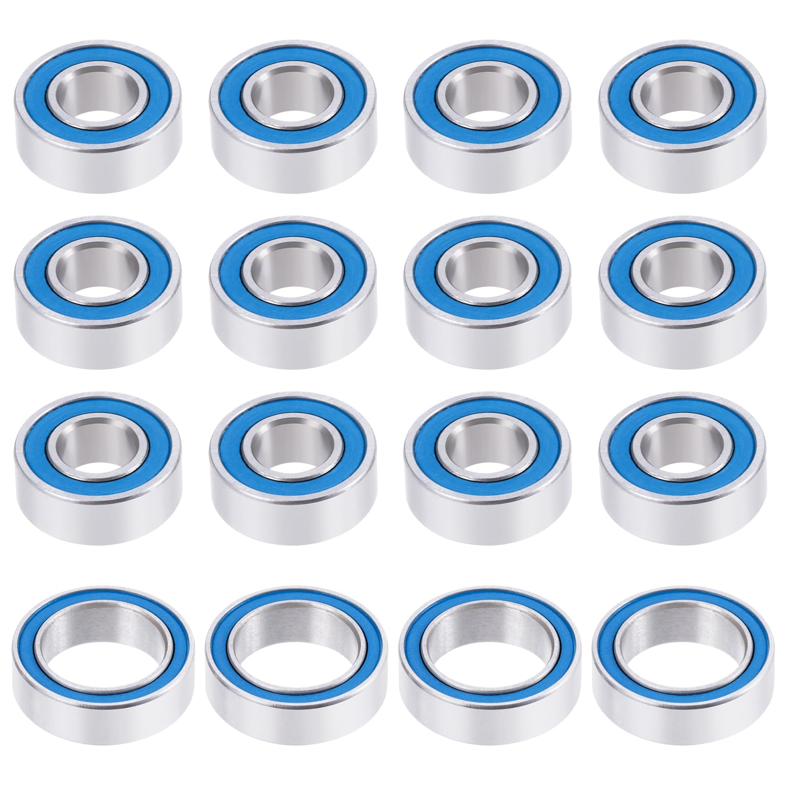 BRKRC 16pcs Steel Rubber Sealed Bearings Kit for Tamiya TT-02B Plasma Edge II Neo Scorcher 4wd Buggy Dual Ridge RC Car Upgrade