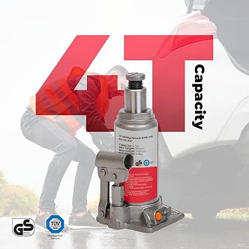 Simply Auto 4T Hydraulic Bottle Jack BJ4T (4 Tonne, 4000kg), silver