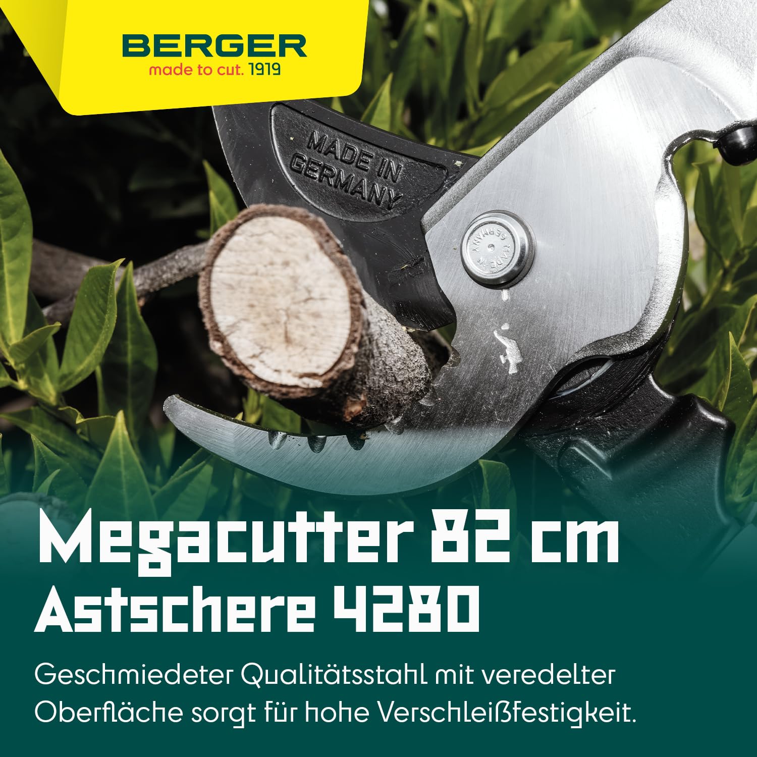 BERGER Bypass Astschere 4280 | Megacutter Astschere 82 cm | Für Grünschnitt