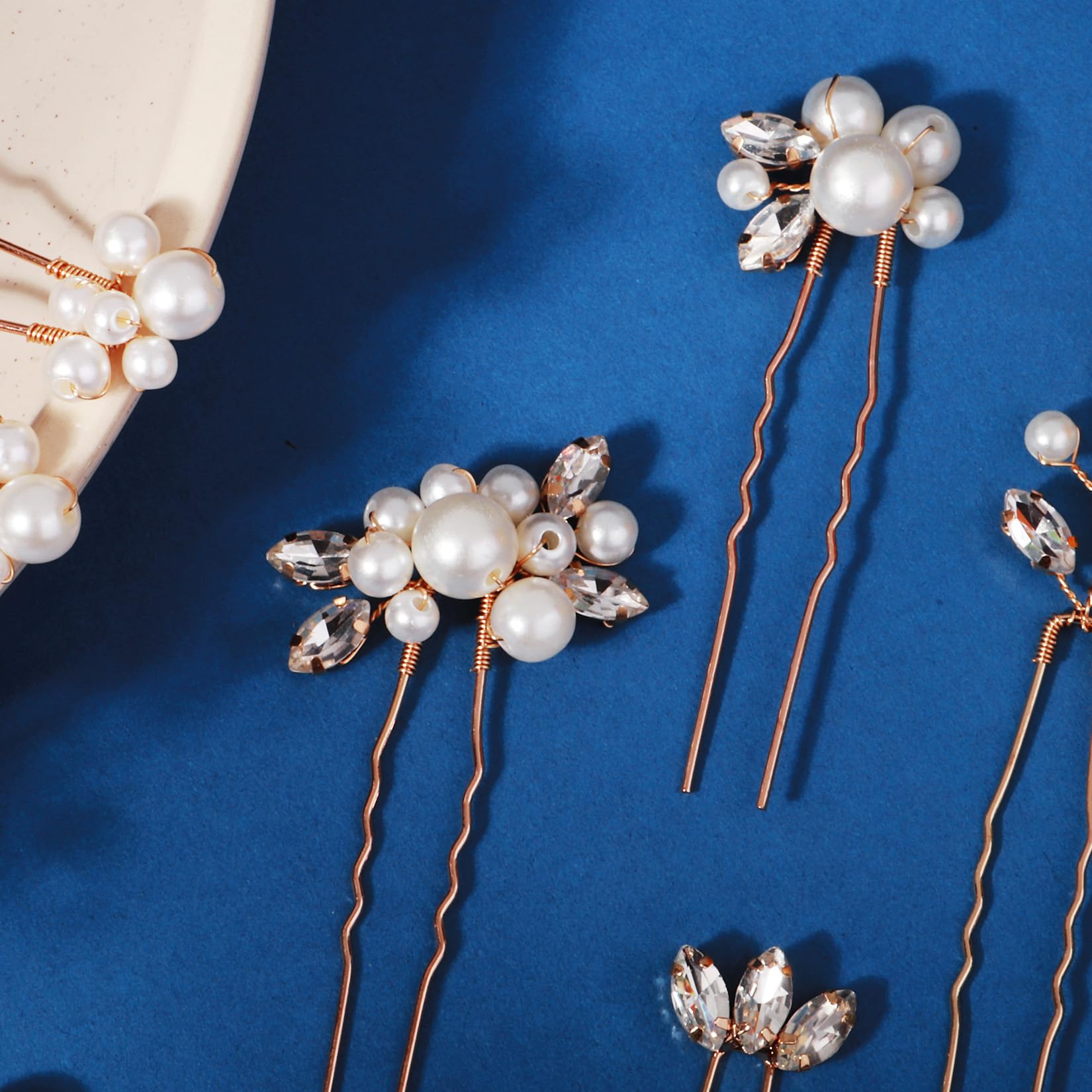 13 horquillas para el pelo de novia con cristales de perlas y diamantes de imitación, accesorio de graduación para mujer, peinados de boda