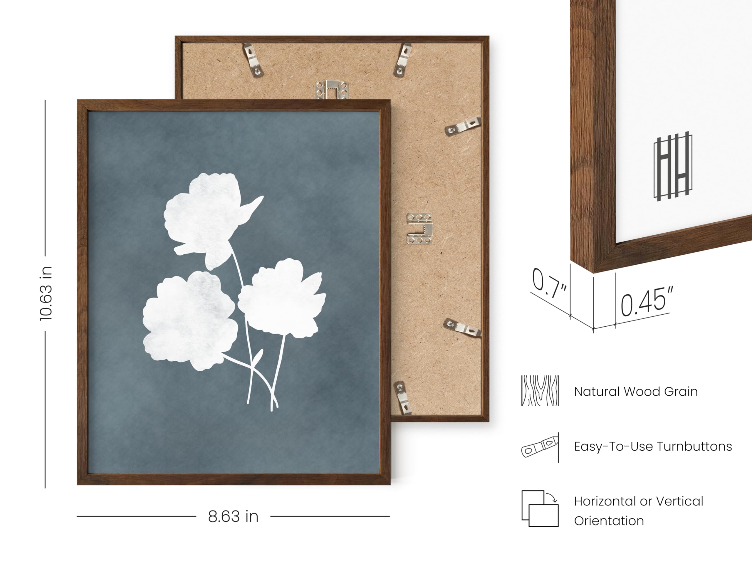 HAUS AND HUES - Juego De 4 Flores Para Pared, Pinturas De Flores Enmarcadas, Fotos Florales, Carteles Botánicos Enmarcables (11 X 14 Pulgadas, Marco Negro
