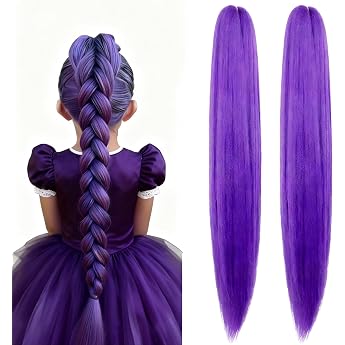 Purple Hair for Braiding Pack of 2 Synthetic Braiding Hair Extensions