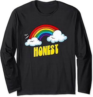 Honest Cute Funny Sarcastic Retro Vintage 80's Rainbow Long Sleeve T-Shirt