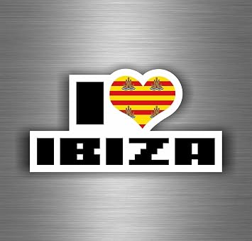 Self-Adhesive Sticker Motorcycle Car Biker I Love Ibiza Spain