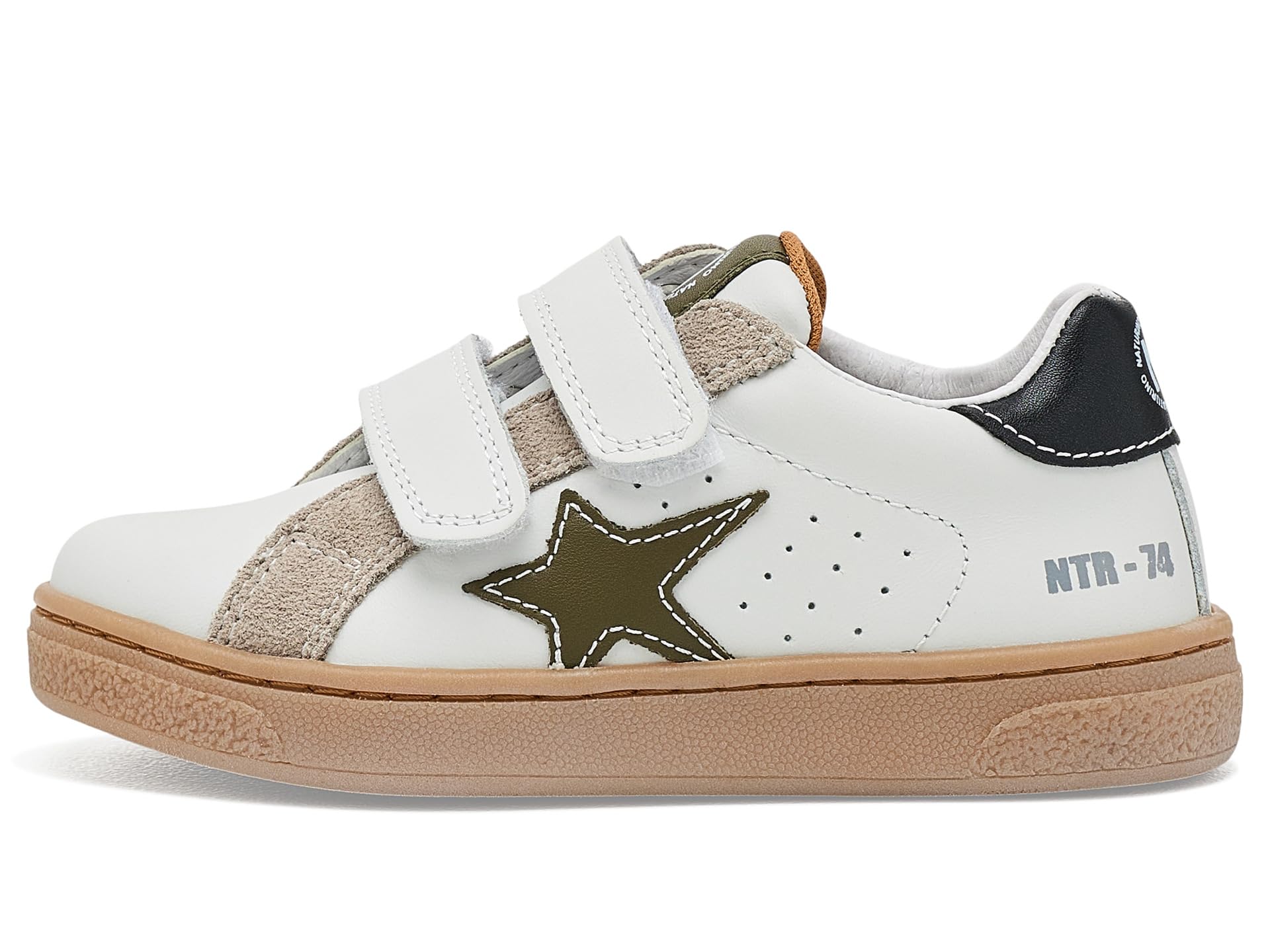 Naturino PINN VL. Calf/Suede White-Taupe-Militar