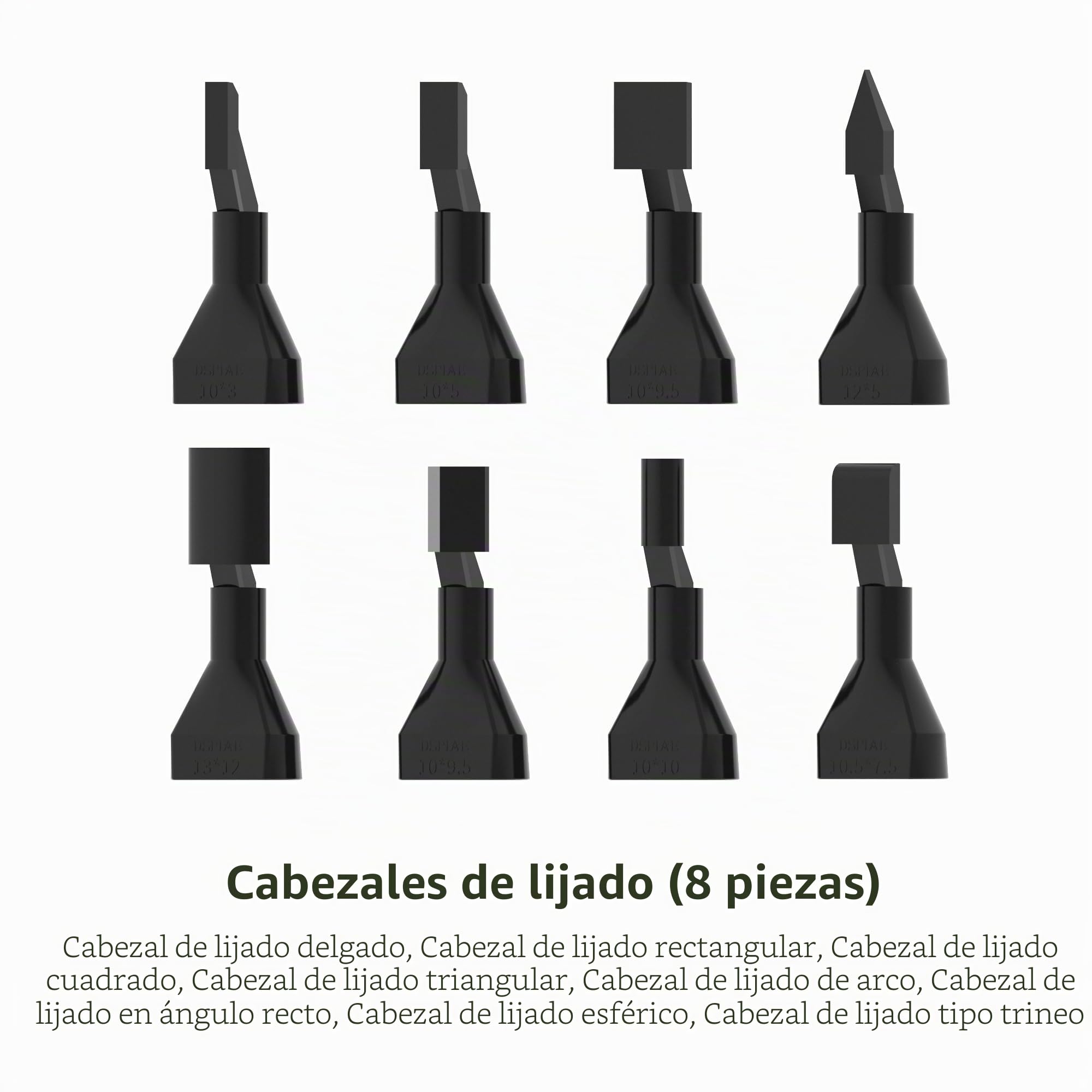 Lijadora alternativa, bolígrafo de lijado de carga rápida USB con 8 cabezales de lijado, papel de lija autoadhesivo, malla precortada, 134 piezas (ESA)