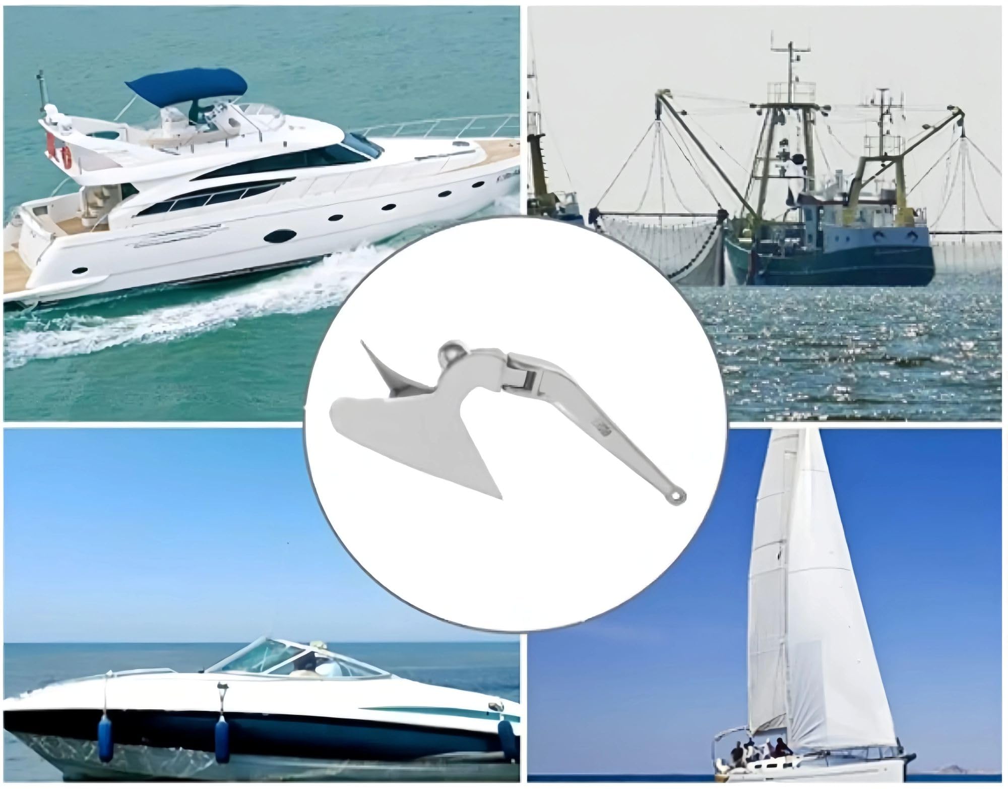 Edelstahl Pfluganker, korrosionsbeständiger Bootsanker für Yacht, Segelboot, Angelboot mit Hochglanz-Finish