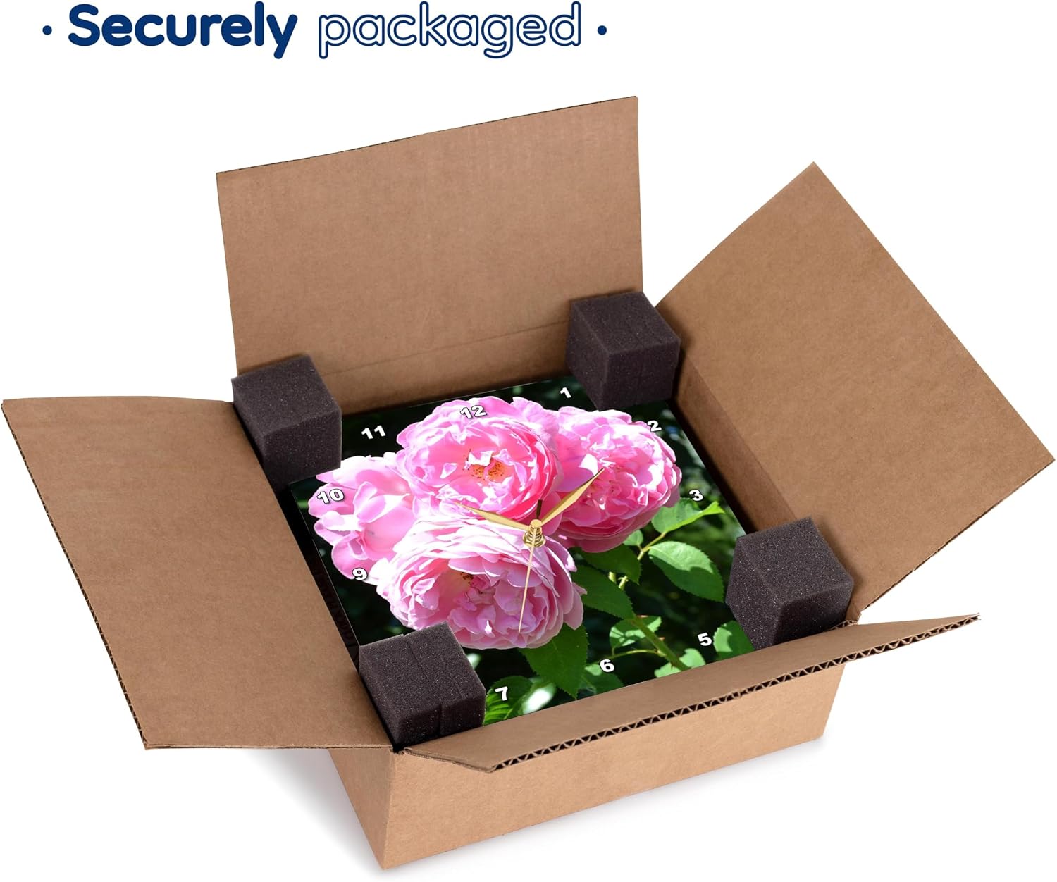 3dRose LLC Beautiful Bouquet of Pink Roses Flowers Wall Clock, 10 by 10-Inch