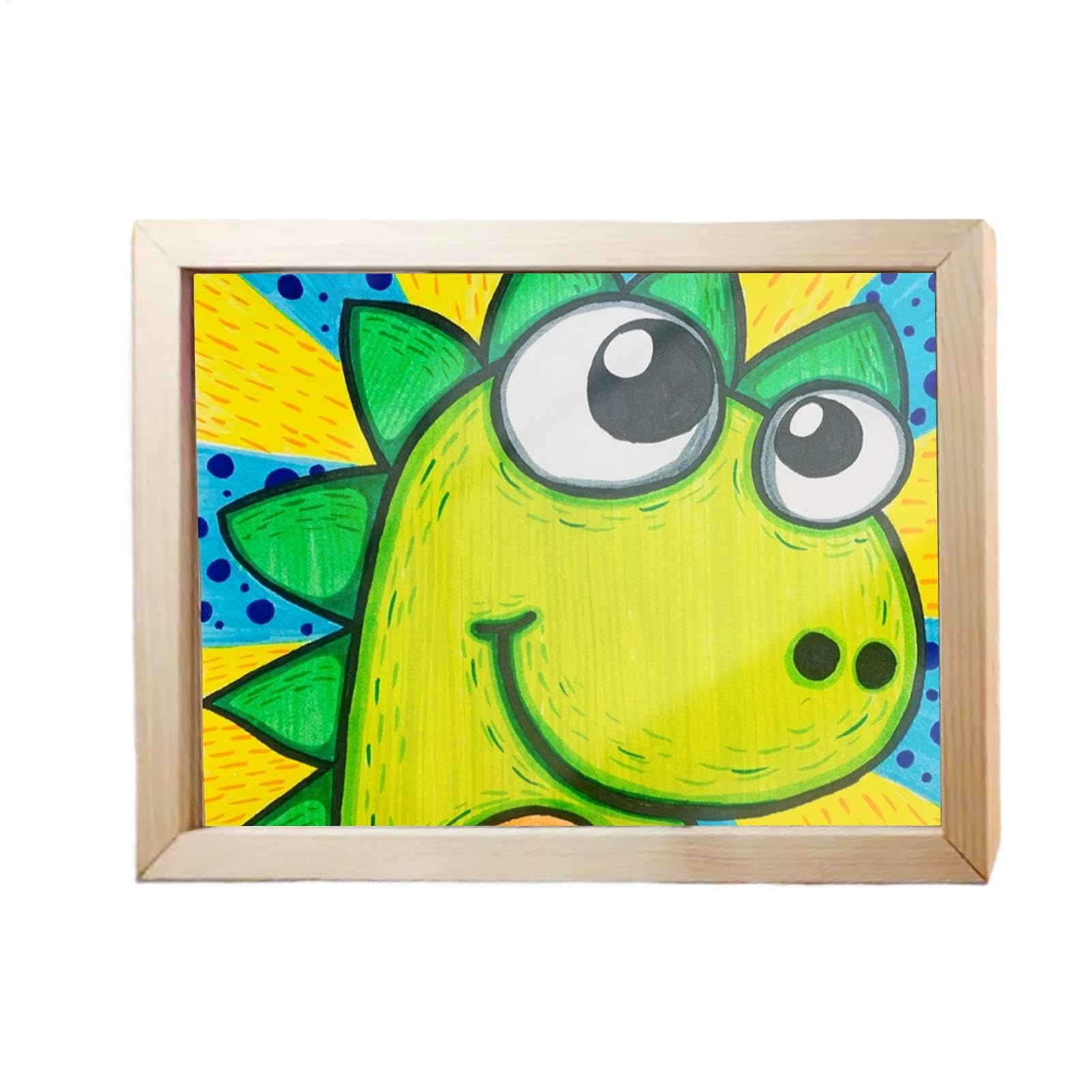 Cadre en bois de travail d'art pour dessins d'enfants avec finition artisanale épurée
