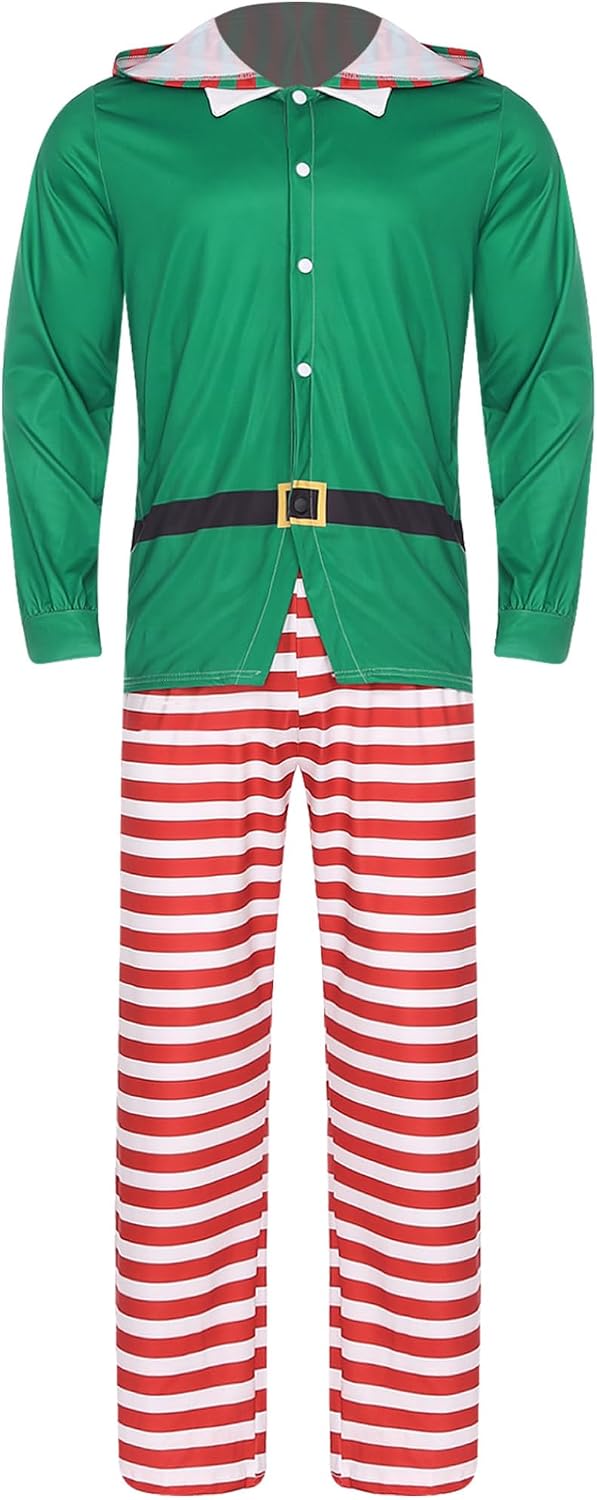 Mens 2 Pcs Family Christmas Matching Pajamas Set Holiday Pjs Halloween Themed Party Outfits