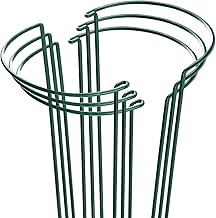 Soportes para Plantas HiGift, Paquete de 6 Jaulas y Soportes de Metal para Peonias, Soportes de Jardín para Plantas, Anillo de Soporte Grande para Plantas de Interior y Exterior como Plantas de Serpiente, Peonias, Rosas, Flores de Enredadera (25 cm/10" de ancho x 40 cm/15.8" de alto)
