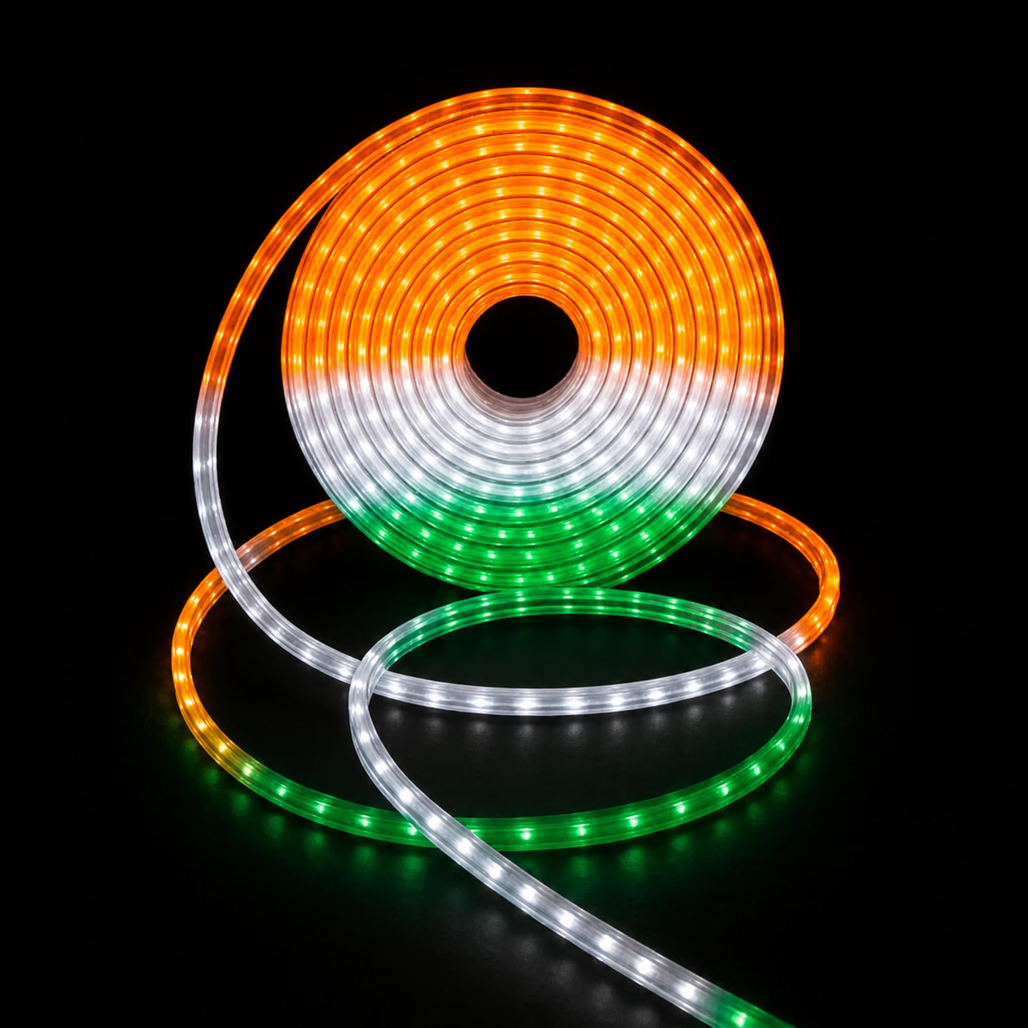 Tiranga Strip LED Decorative Light for Home Balcony Independence Day Republic Day Tricolor Orange White Green Mix Flexible Waterproof Rope Light for Indoor Outdoor Decoration (Multicolor, 12 Meter)-image-20