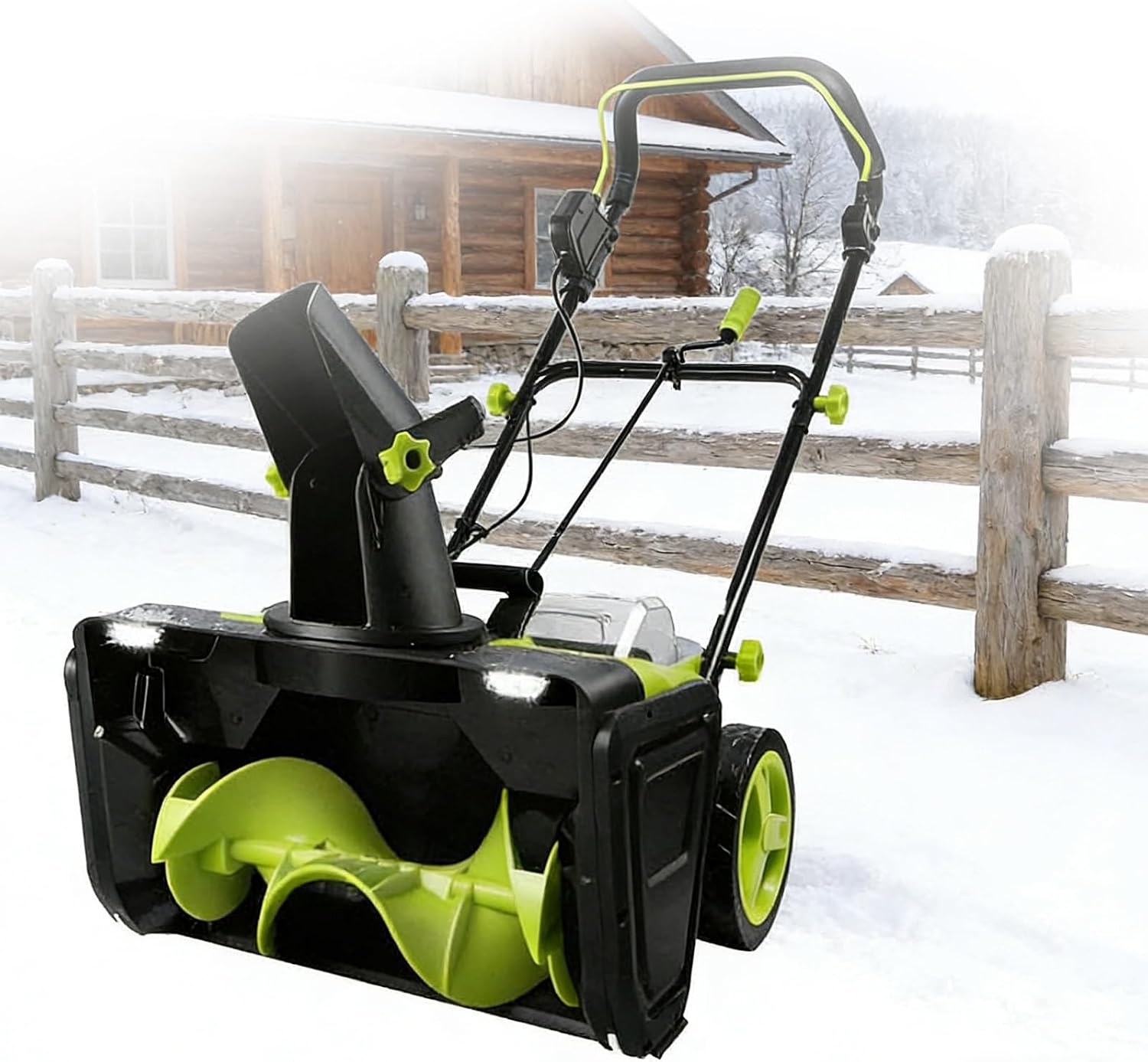 Electric Snow Shovel, Cordless Electric Snow Thrower with 2 X 4.0Ah Batteries, 20-Inch Brushless Design & 180° Rotating Chute for Versatile Clearing On Porches, Decks, and Gardens