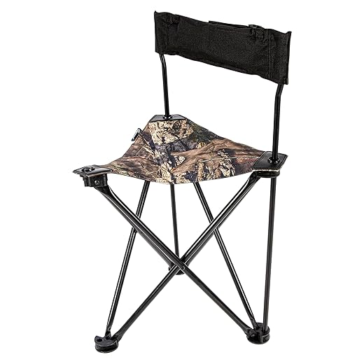 Ameristep Portable Folding Design Hunting Lightweight Tripod Blind Chair with Backrest, Mossy Oak Break-Up Country