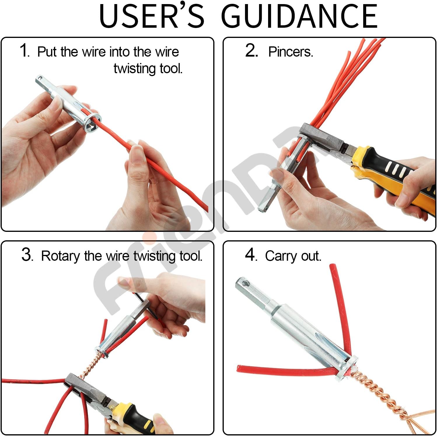 Wire Twisting Tools, Wire Stripper and Twister, Silver Wire Terminals Power Tools for Stripping and Twisting Wire Cable, Both Manual and Electric (2)